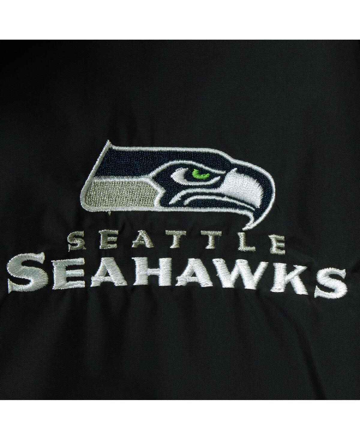 DUNBROOKE MEN'S DUNBROOKE NAVY SEATTLE SEAHAWKS LOGO LEGACY STADIUM FULL-ZIP JACKET 