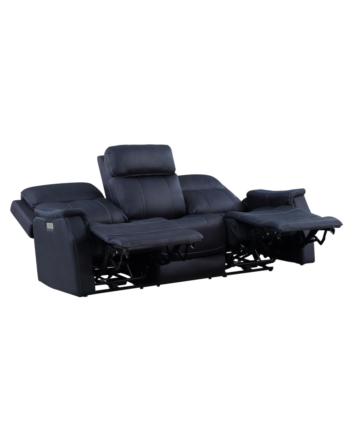 Shop Steve Silver Valencia 84" Dual Power Reclining Sofa In Dark Blue