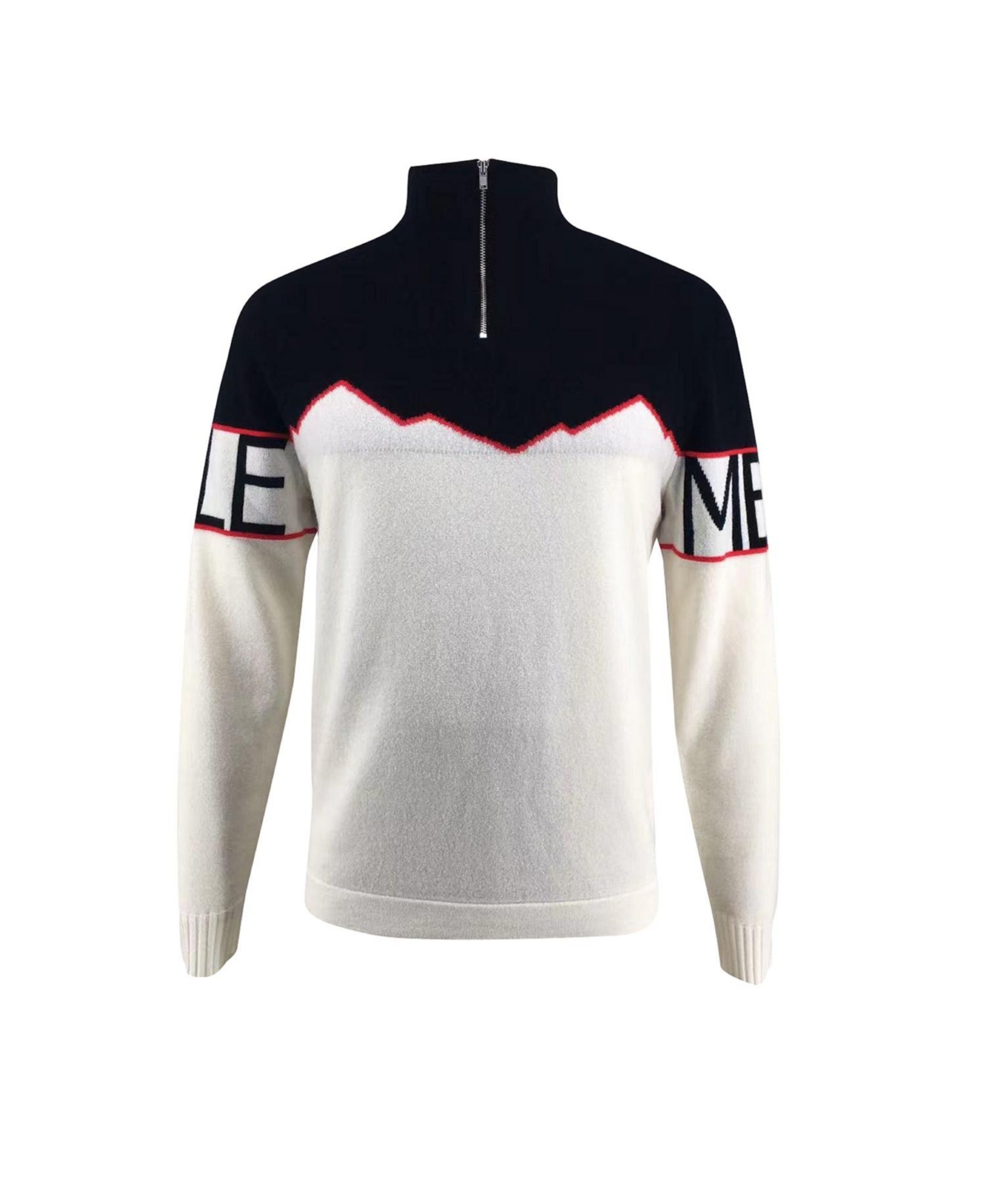 Men's Bellemere Cashmere Merino Mountain Print Sweater - White/black