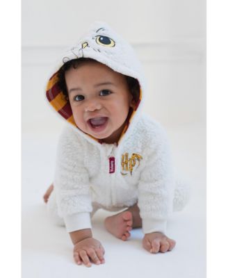 Hedwig Owl Boys Zip Up Costume Coverall White Infant