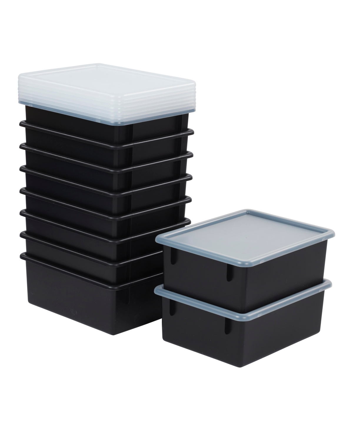 ECR4Kids Letter Size Tray with Lid, Storage Containers, 10-Pack