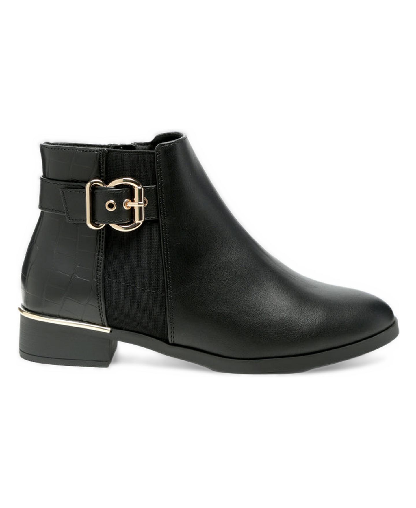 Женские ботинки London Rag Frothy Buckled Ankle Boots With Croc Detail, цвет: Чёрный — фото 3
