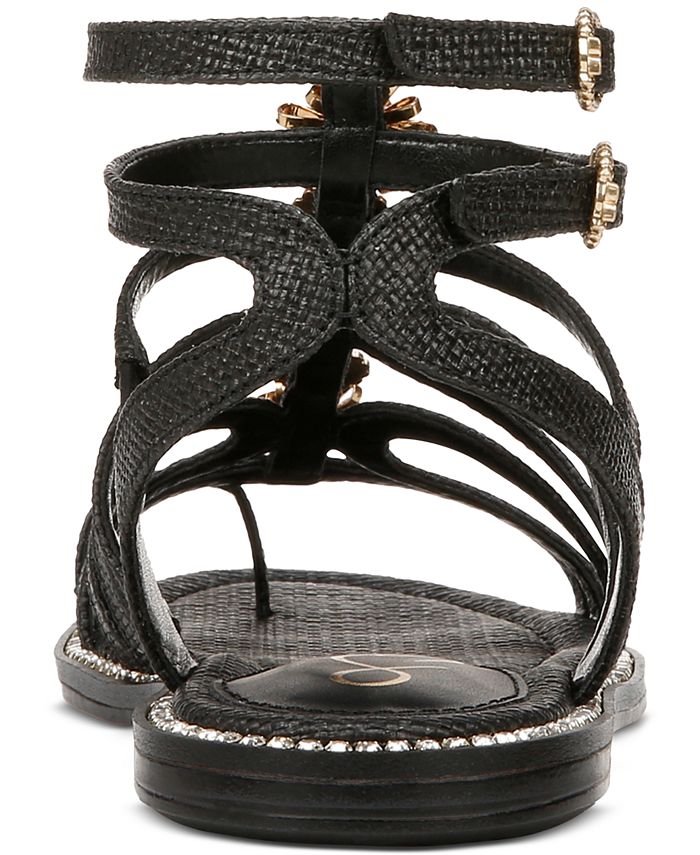 Sam Edelman Tianna Embellished Strappy Gladiator Flat Sandals - Macy's