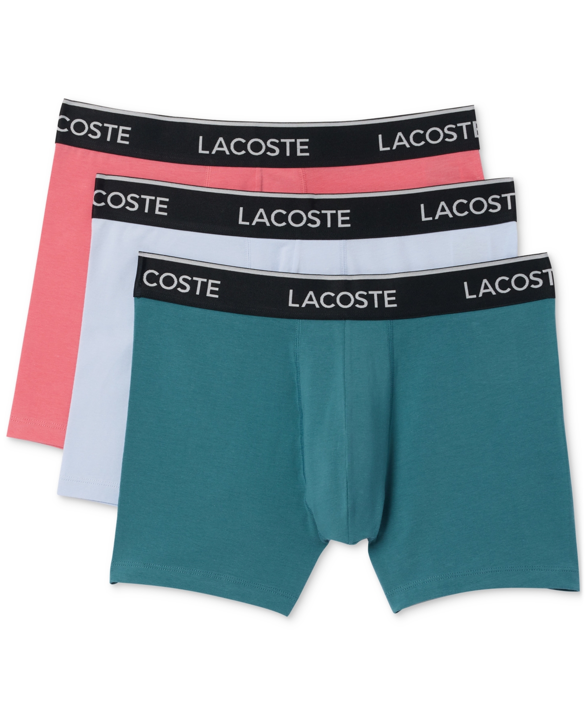Lacoste Men's Casual Stretch Boxer Brief Set, 3 Pack In Blue
