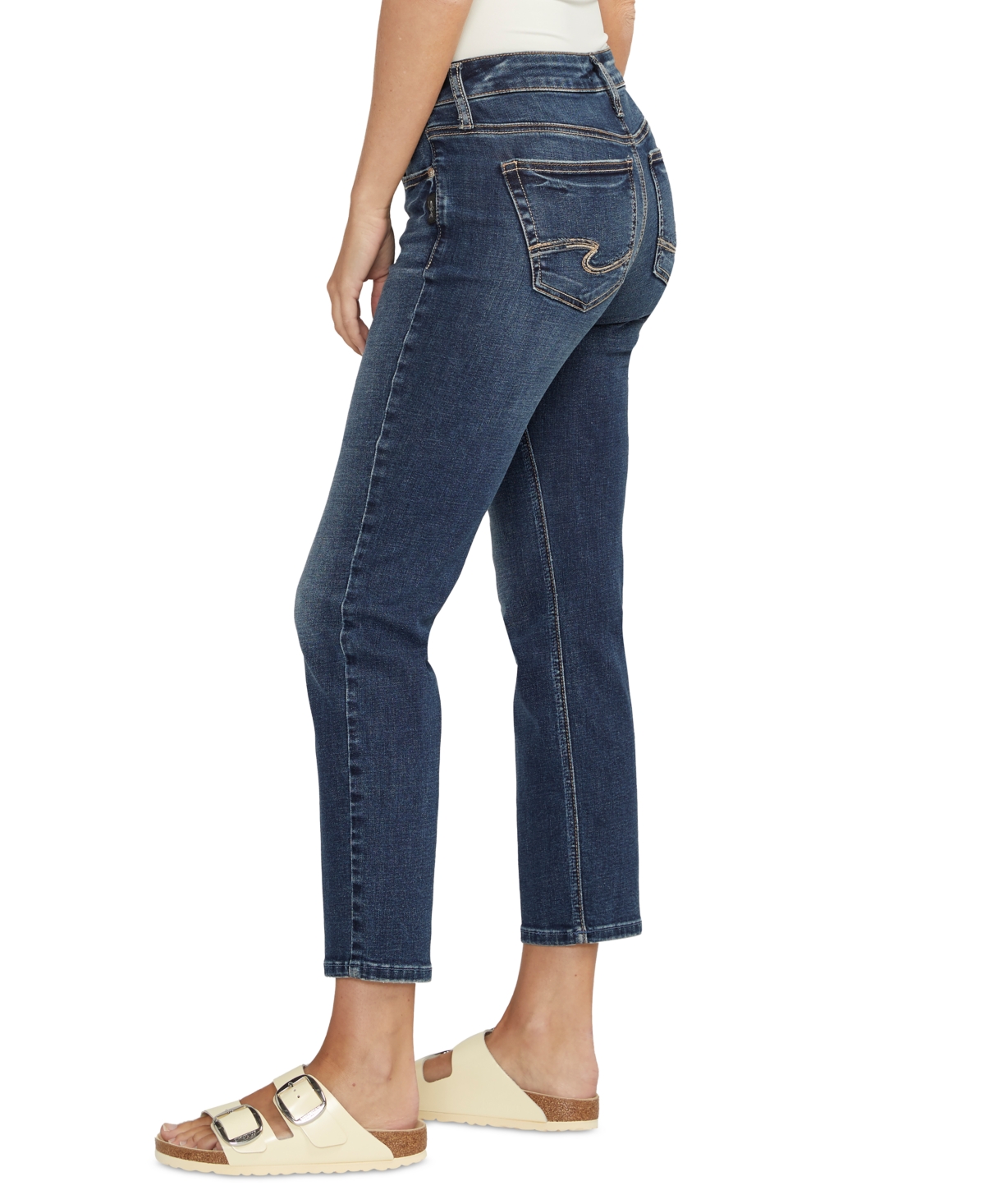 Shop Silver Jeans Co. Women's Suki Cropped Straight-leg Jeans In Indigo