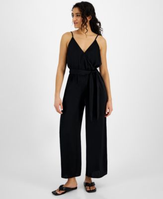 Bar III Petite Surplice Neck Spaghetti Strap Jumpsuit Created for Macy s Macy s