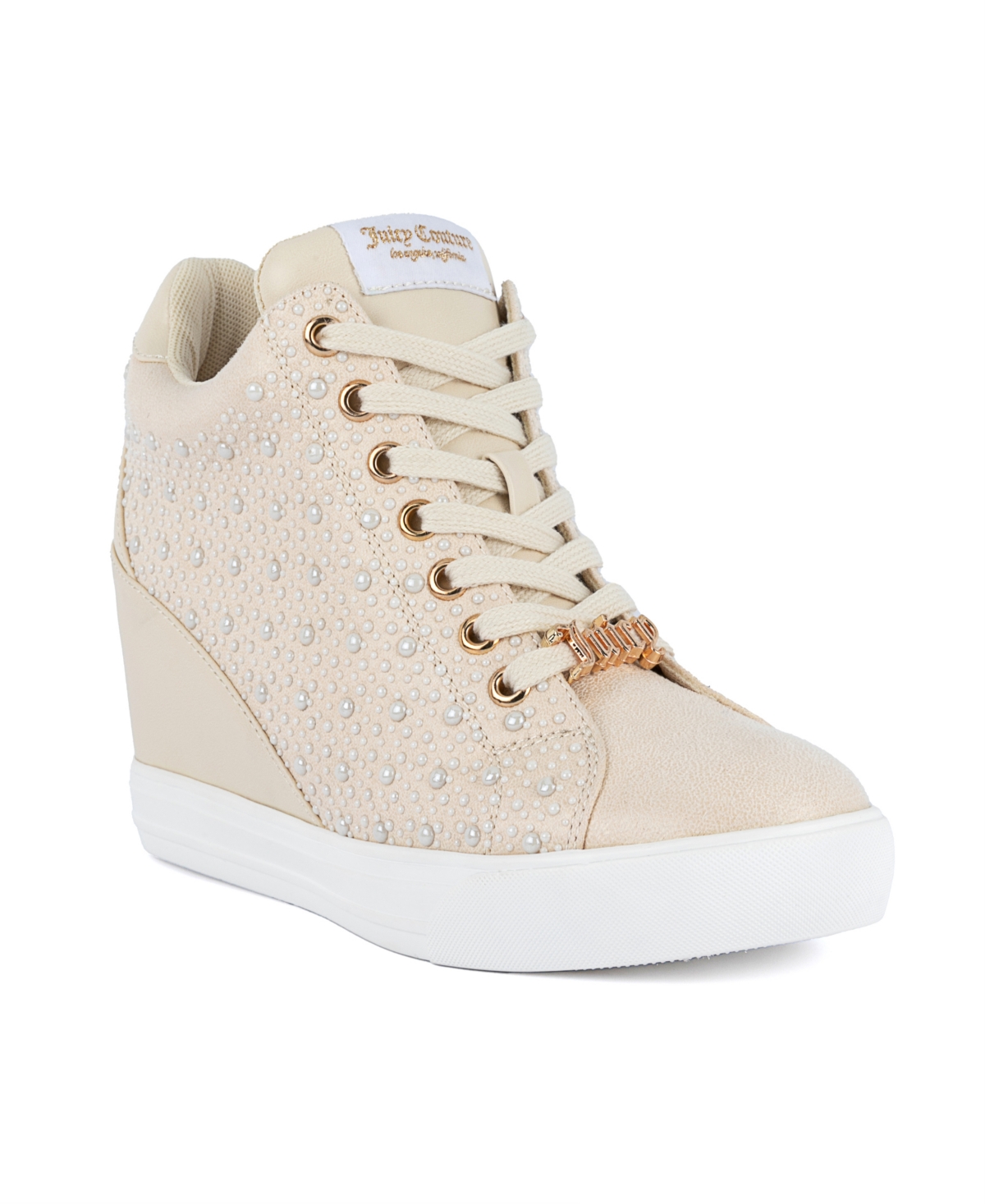 Women's Jiggle Embellished Lace-Up Wedge Sneakers - Ivory