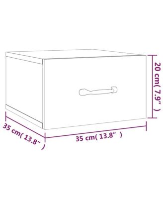 Wall-mounted Bedside Cabinets 2 pcs 13.8"x13.8"x7.9" High Gloss White