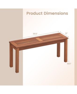 2-Seater Patio Backless Dining Bench with Breathable Slatted Seat