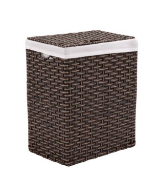 Seville Classics Handwoven Lidded Laundry Hamper - Natural