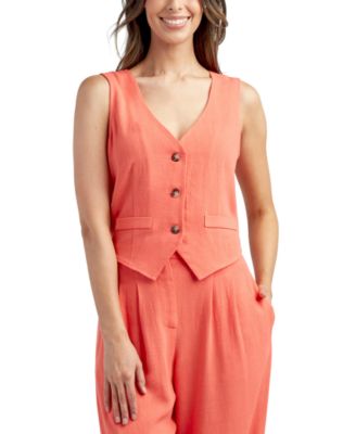 BCX Juniors' Button-Front Vest Macy's