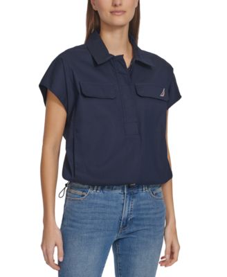 Nautica Jeans - Women's Solid-Color Snap Popover Top