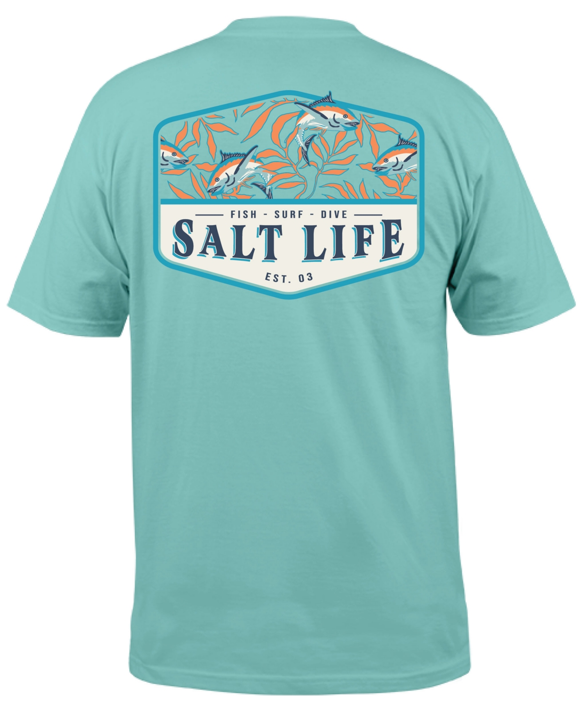 Shop Salt Life Men's Hide N Sea Graphic Print Short-sleeve T-shirt In Aruba Blue