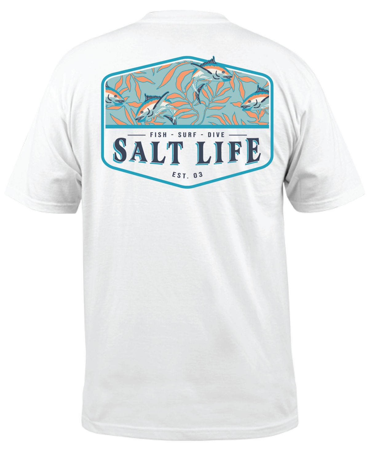 Salt Life Men's Hide N Sea Graphic Print Short-sleeve T-shirt In White