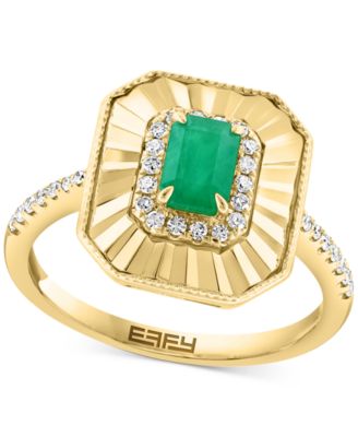 EFFY Collection - Sapphire (5/8 ct. t.w.) & Diamond (1/5 ct. t.w.) Disc Ring in 14k Gold