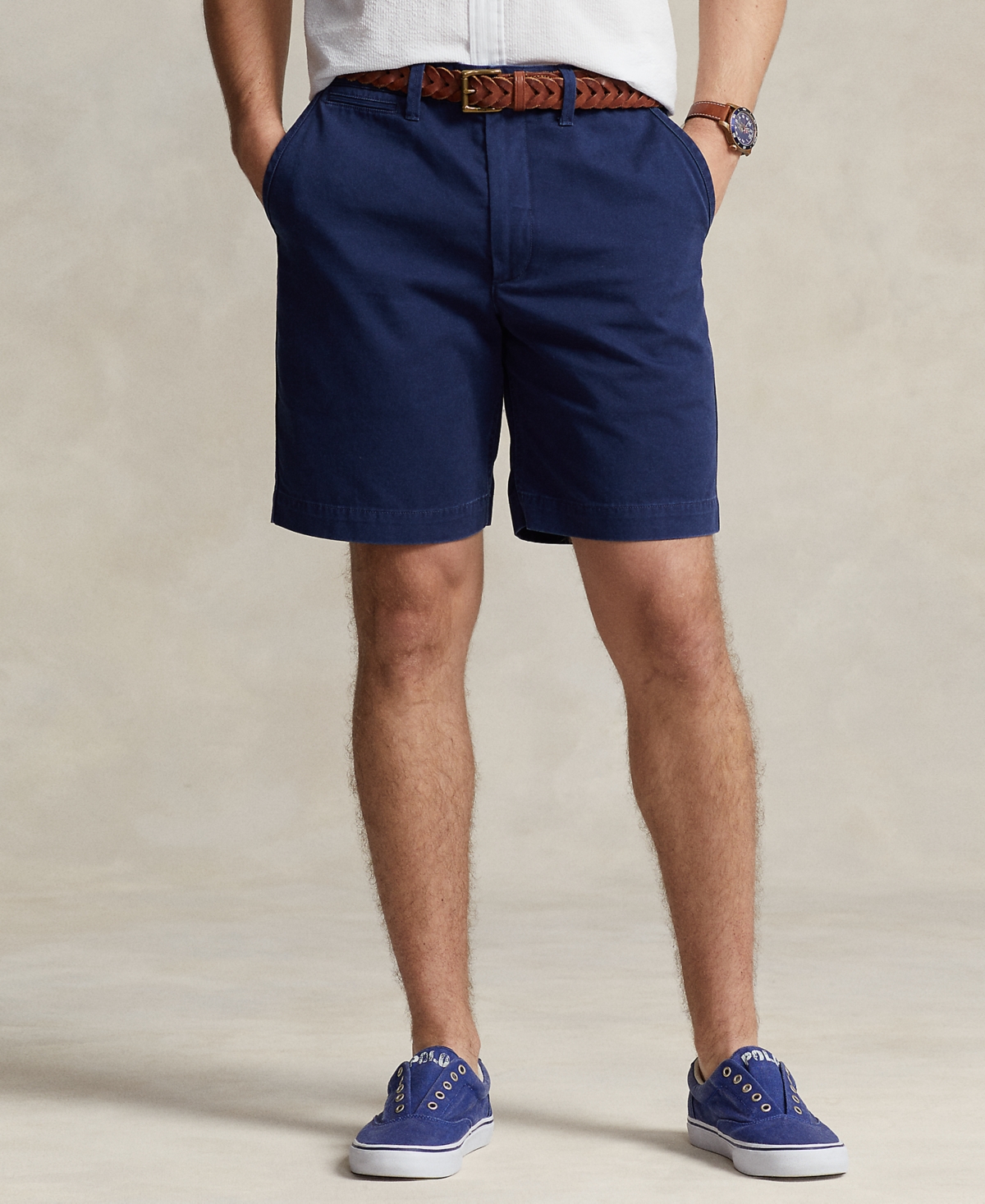 Shop Polo Ralph Lauren Men's 8-inch Relaxed Fit Chino Shorts In Newport Navy
