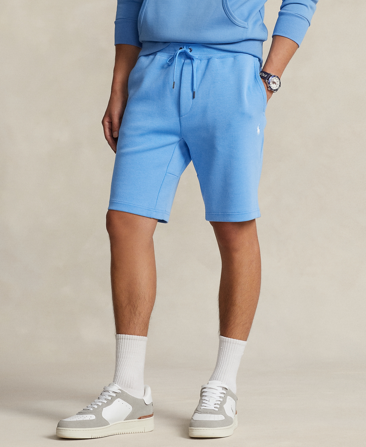 Shop Polo Ralph Lauren Men's 9-inch Double-knit Shorts In Rivera Blue