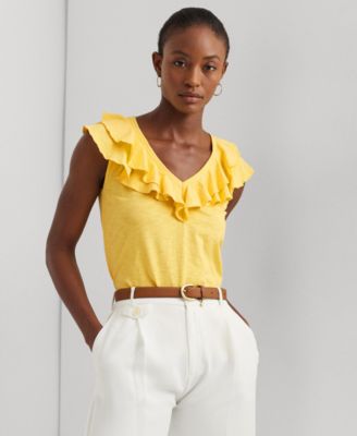 Lauren Ralph Lauren - Women's Ruffled Sleeveless Tee
