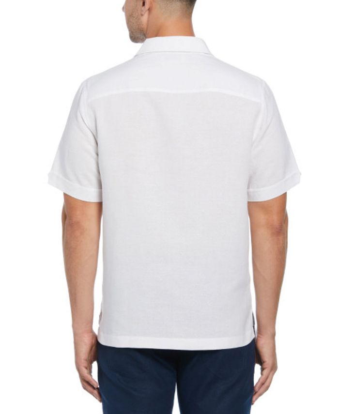 Chemise Cubavera Manches Courtes Pour Homme, Coupe Décontractée, Tissu Lin Et Rayonne, Motif Rayé Multicolore, Taille XL, état Excellent