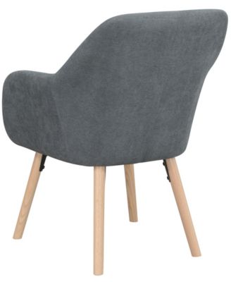 25.25" Faux Linen Charlotte Wingback Accent Armchair