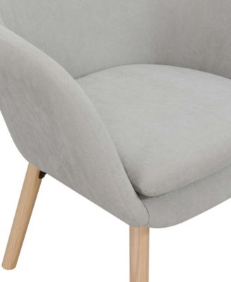 25.25" Faux Linen Charlotte Wingback Accent Armchair