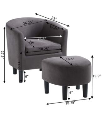 26.25" Microfiber Churchill Accent Chair with Ottoman