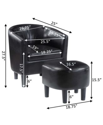 26.25" Faux Leather Churchill Accent Chair with Ottoman