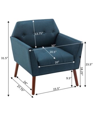 30" Polyester Andy Mid Century Modern Accent Lounge Armchair