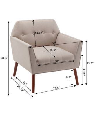 30" Polyester Andy Mid Century Modern Accent Lounge Armchair