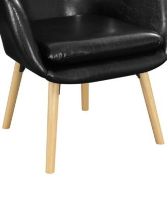 25.25" Faux Leather Charlotte Wingback Upholstered Accent Armchair