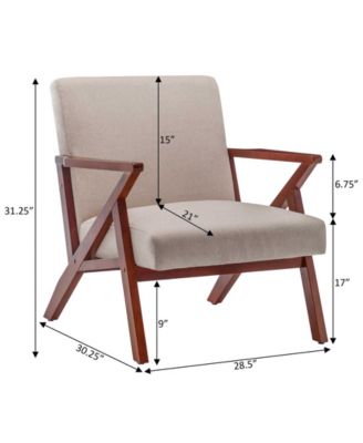 28.5" Polyester Cliff Mid-Century Modern Accent Armchair