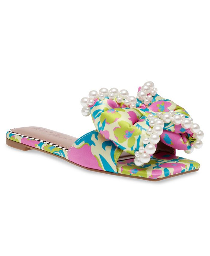Women s Liah Pearl Embellished Bow Slide Sandals