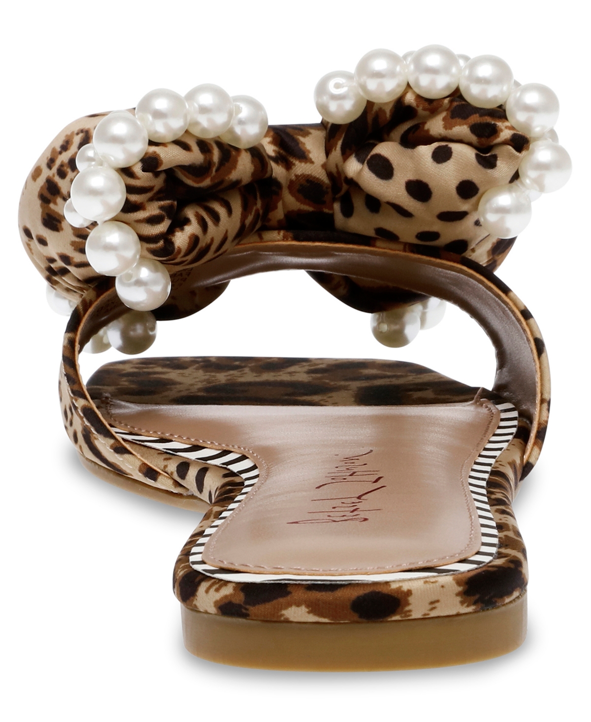 Betsey Johnson Women's Liah Pearl-Embellished Bow Slide Sandals