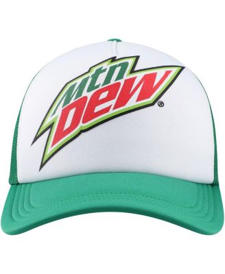 Men's White, Green Mountain Dew Foam Trucker Adjustable Hat