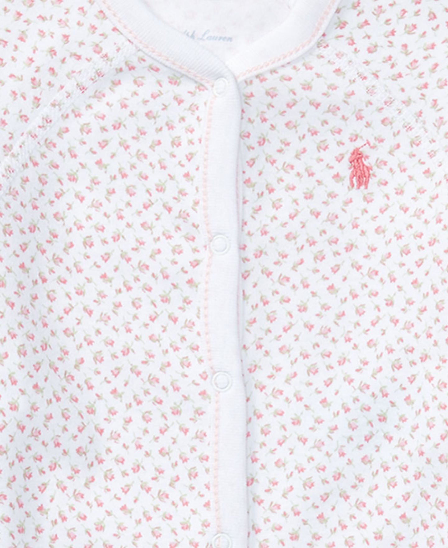 Детский хлопковый цветочный комбинезон Polo Ralph Lauren для девочки, цвет: Розовый — фото 3