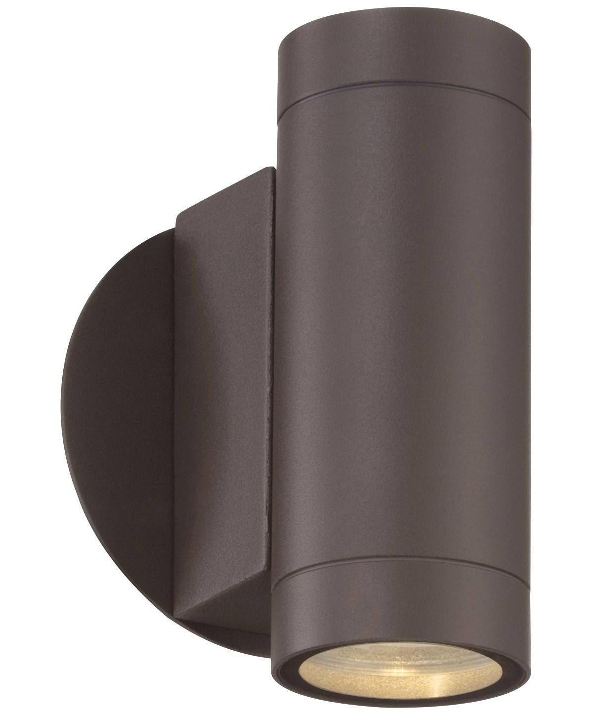 Modern Sconce Outdoor Wall Light Fixture Matte Bronze Cylinder 6 1/2" Tempered Glass Lens Up Down Decor for Exterior House Porch Patio Outside Deck Ga