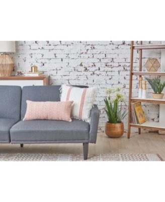 Nathan Rust Red Striped 100% Cotton Accent Throw Pillow w/ Fringe 20" x 20"