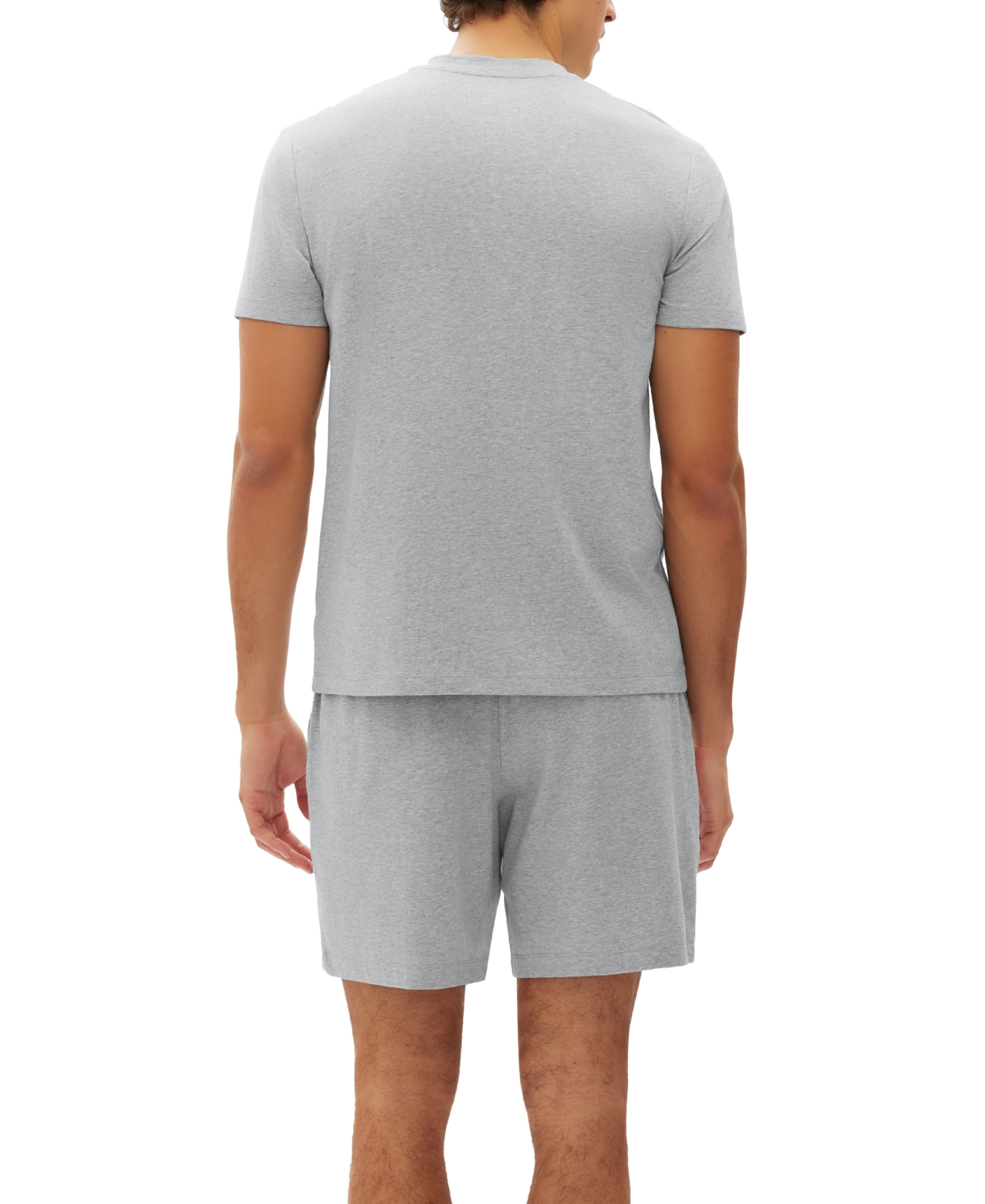 Shop Gap Men's 2-pc. Heathered Henley Shirt & Shorts Pajama Set In Navy