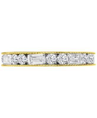 3-Pc. Set Cubic Zirconia Round & Baguette Polished Stack Rings