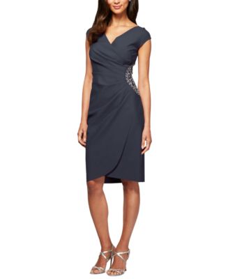 Alex Evenings Petite Beaded Ruched Sheath Dress Macy s