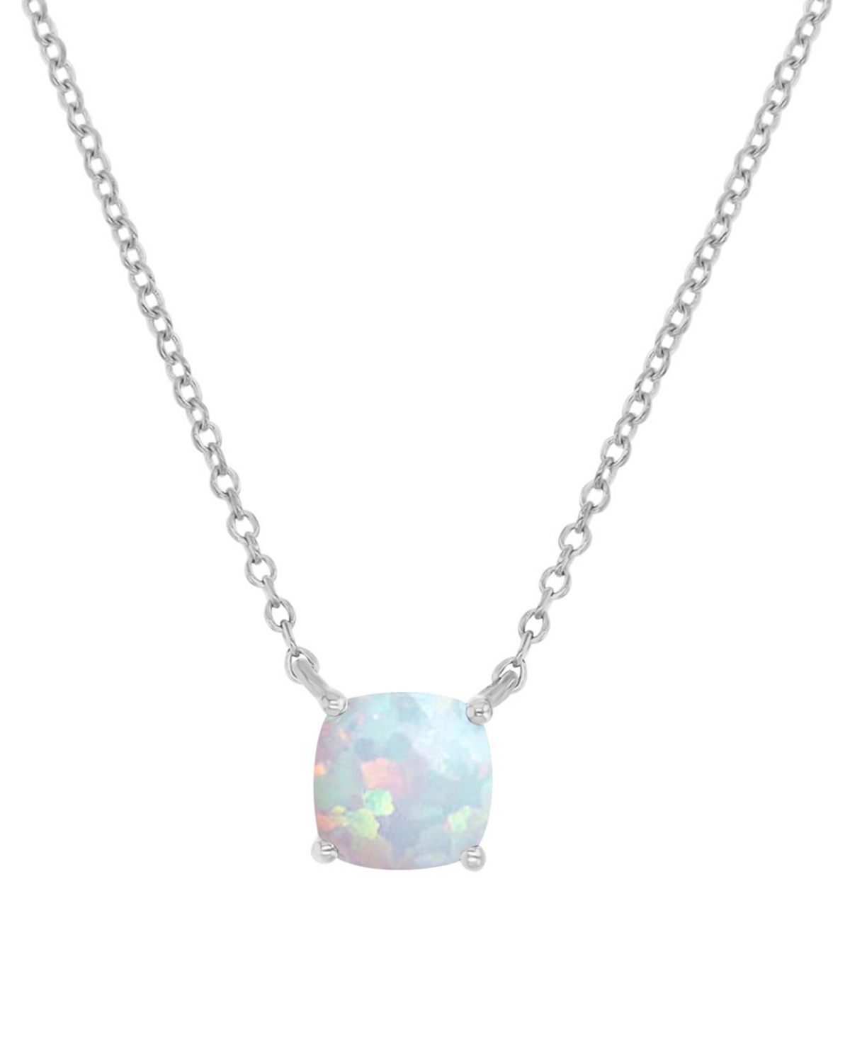 MACY'S LAB-GROWN OPAL CUSHION CUT SOLITAIRE 18" PENDANT NECKLACE (5/8 CT. T.W.) 