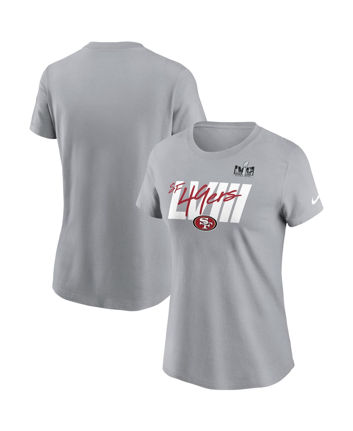 Nike Women's  Gray San Francisco 49ers Super Bowl Lviii Specific Essential T-shirt