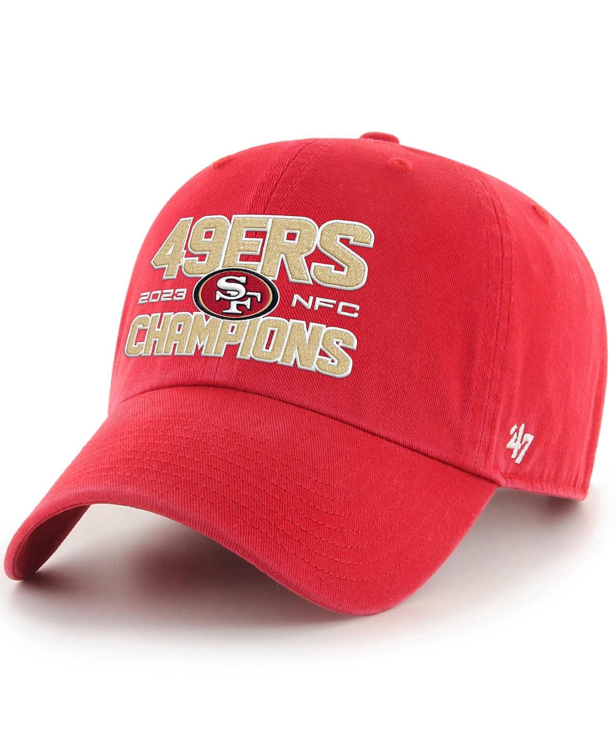 47 Brand Men's ' Scarlet San Francisco 49ers 2023 Nfc Champions Clean Up Adjustable Hat