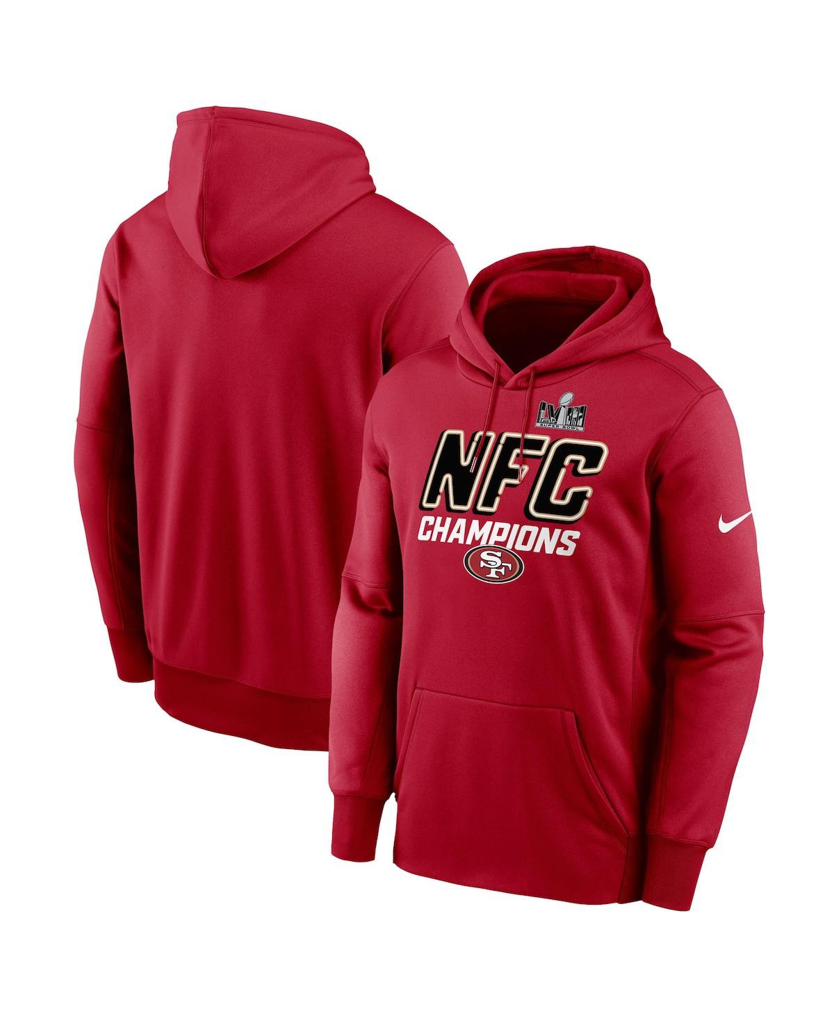Nike Men's  Scarlet San Francisco 49ers 2023 Nfc Champions Iconic Pullover Hoodie