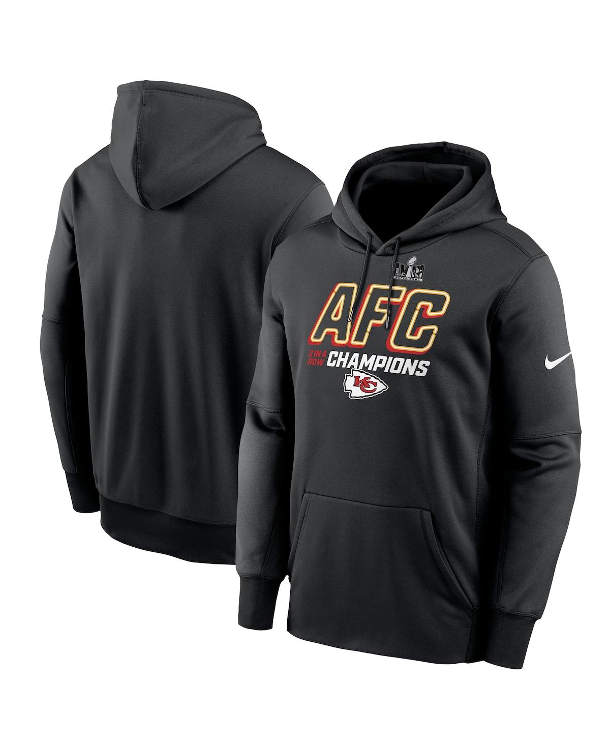 Shop Nike Men's  Black Kansas City Chiefs 2023 Afc Champions Iconic Pullover Hoodie