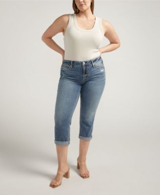 Plus Size Suki Mid Rise Curvy Fit Capri Jeans