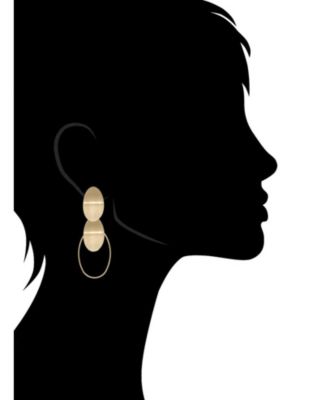 Satin Concave Disc Dangle Earrings