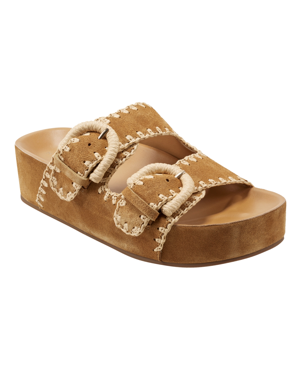 Shop Marc Fisher Ltd Women's Solea Open-toe Casual Sandals In Segale,natural Leather