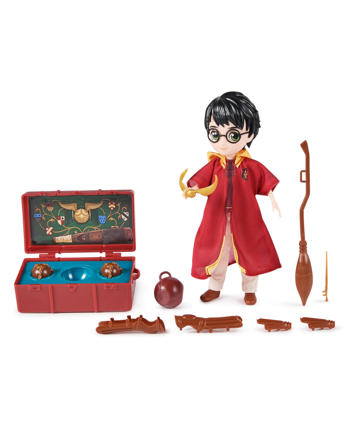 Shop Wizarding World Harry Potter, 8" Harry Potter Quidditch Doll Gift Set With Robe And 9 Doll Accessories, 11 Pieces In Multi-color