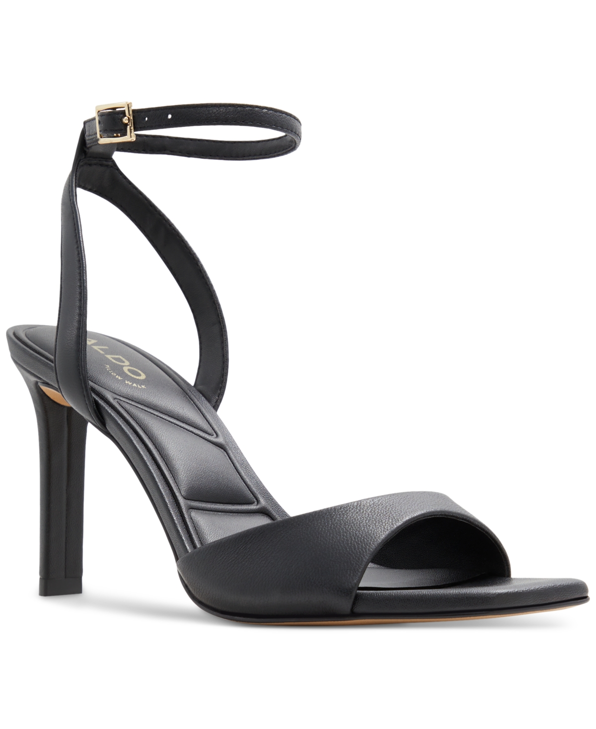 Shop Aldo Women's Sake Adjustable Ankle-strap Dress Sandals In Black Smooth